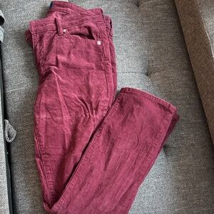 GAP Classic Straight Corduroy Pants - Deep Red